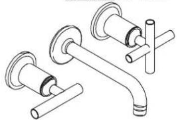 KOHLER Purist K-T14414 - Wall-Mount Lavatory Faucet Trim - 3