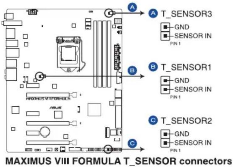 ASUS ROG Maximus VIII Formula - Connecteur pour cable de thermistance (2-pin T_SENSOR1) - 1