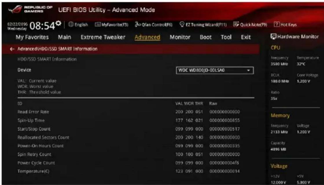 ASUS ROG Maximus VIII Formula - HDD SMART Information (Informations SMART disque dur) - 1