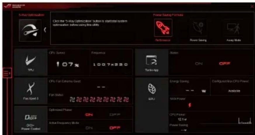 ASUS ROG Maximus VIII Formula - Menu principal d'Al Suite 3 - 2