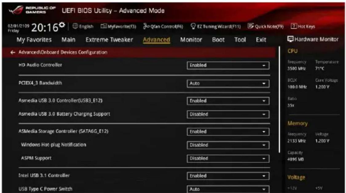 ASUS ROG Maximus VIII Formula - Onboard Devices Configuration (Configuration des péripériques embarqués) - 1