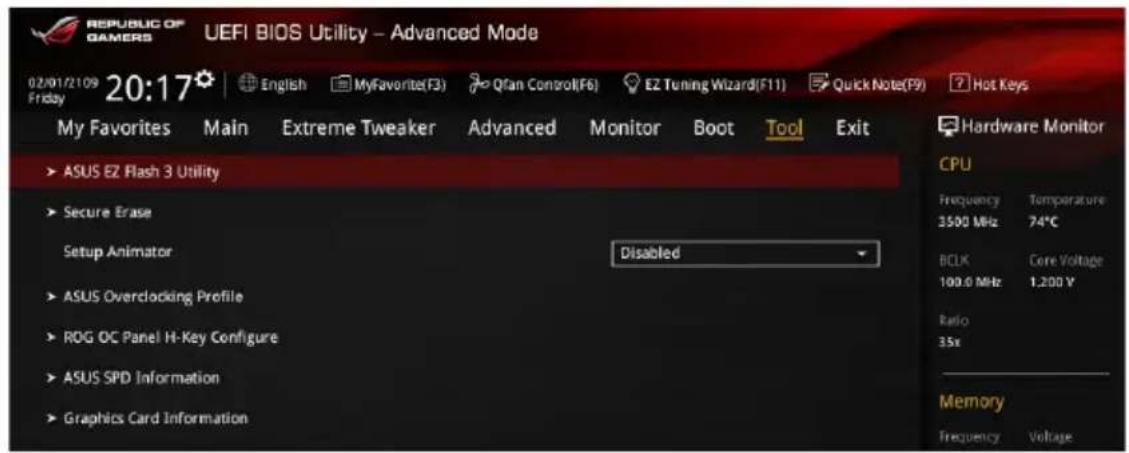 ASUS ROG Maximus VIII Formula - Menu Tool (Outils) - 1