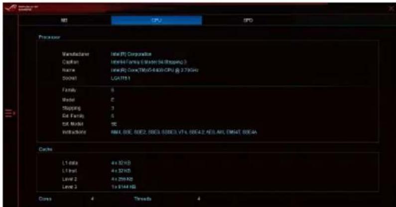 ASUS ROG Maximus VIII Formula - Informations sur le processeur - 1
