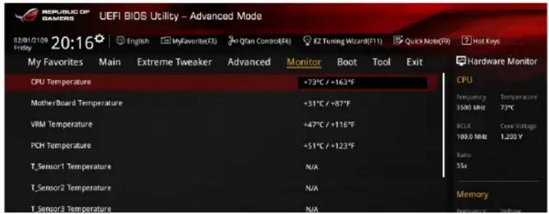 ASUS ROG Maximus VIII Formula - Menu Monitor (Surveillance) - 1
