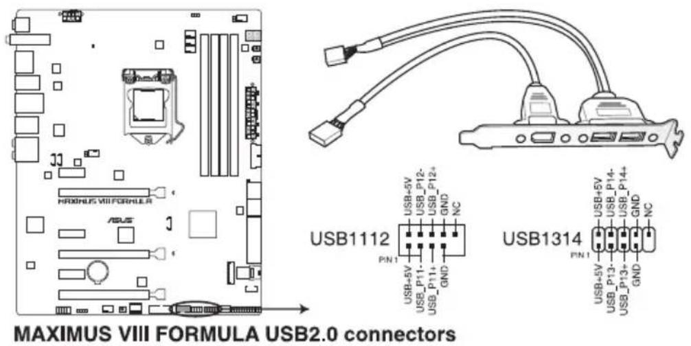 ASUS ROG Maximus VIII Formula - Connecteurs USB 2.0 (10-1 pin USB1314, USB1112) - 1