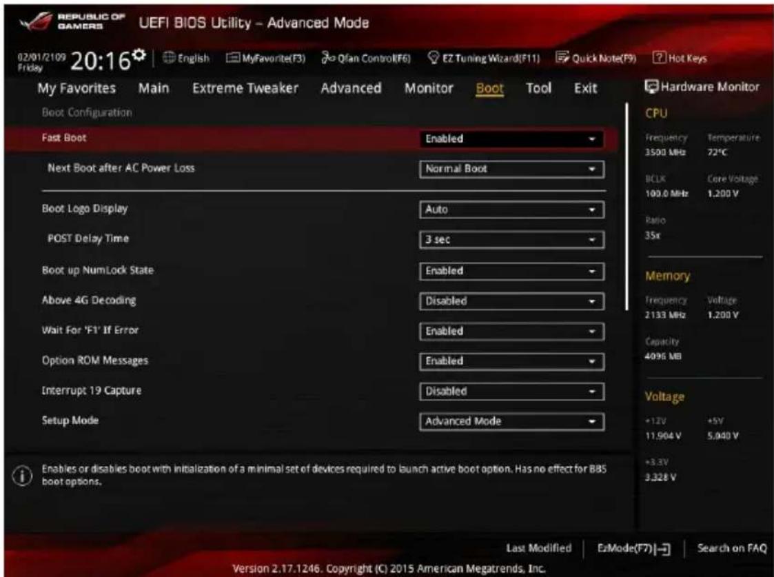 ASUS ROG Maximus VIII Formula - Menu Boot (Démarrage) - 1