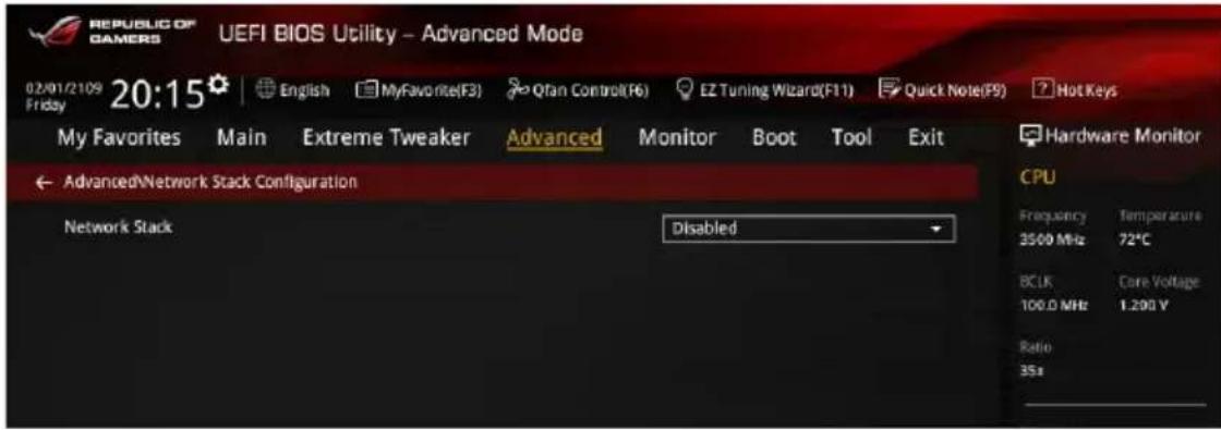 ASUS ROG Maximus VIII Formula - Network Stack Configuration (Configuration de pile réseau) - 1