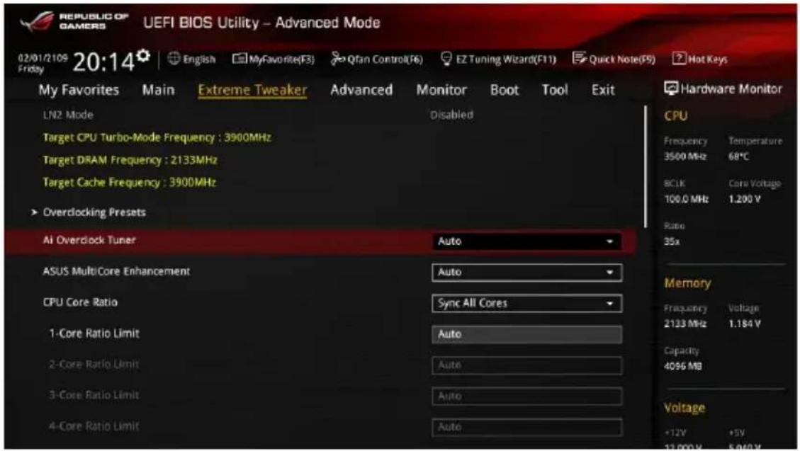 ASUS ROG Maximus VIII Formula - Menu Extreme Tweaker - 3