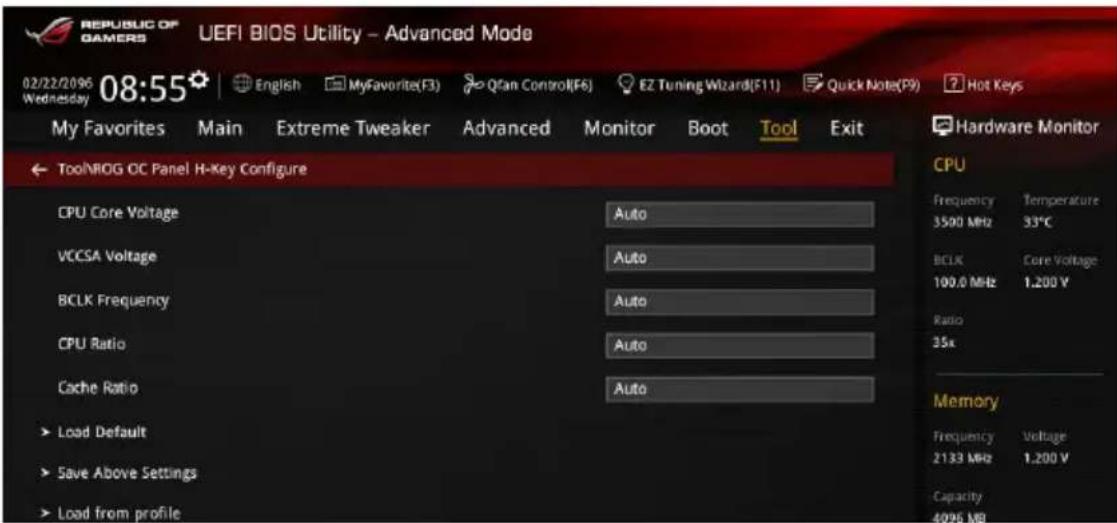 ASUS ROG Maximus VIII Formula - ROG OC Panel H-Key Configure - 1