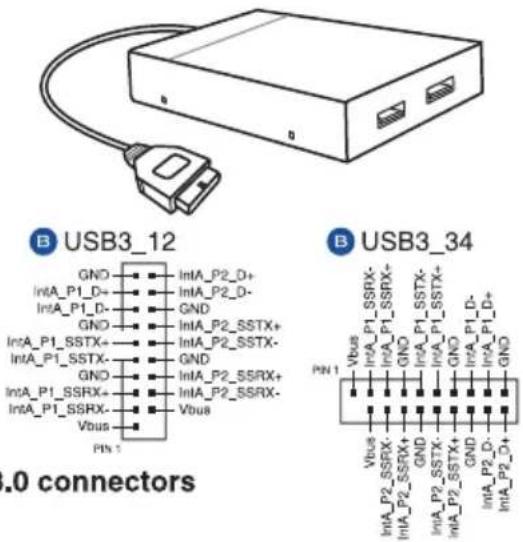 ASUS ROG Maximus VIII Formula - Connecteurs USB 3.0 (20-1 pin USB3_12, USB3_34) - 2