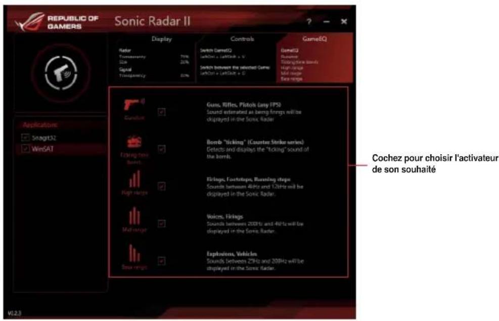 ASUS ROG Maximus VIII Formula - Menu de selection de mode radar / audio - 1