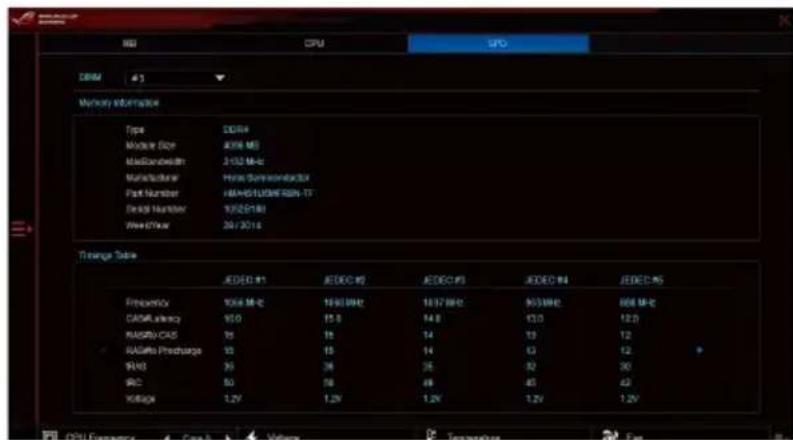 ASUS ROG Maximus VIII Formula - Informations sur la mémoire - 1