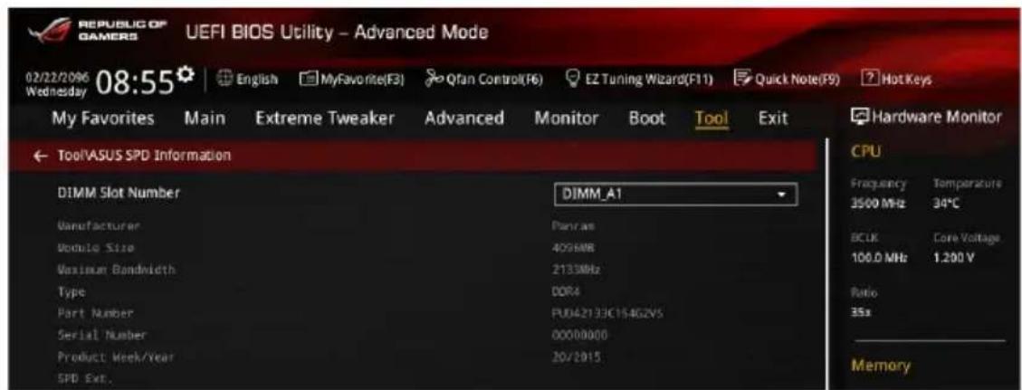 ASUS ROG Maximus VIII Formula - ASUS SPD Information (Informations SPD ASUS) - 1