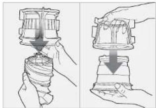 KUVINGS REVO830 - Remove the juicing screw, strainer and rotation wiper unit from the juicing bowl. Clean with provided brush. - 1