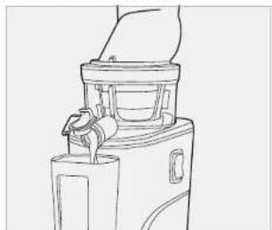 KUVINGS REVO830 - Let it run for about 1 minute. Open the juice cap and let the water run out of the juicing bowl. - 1