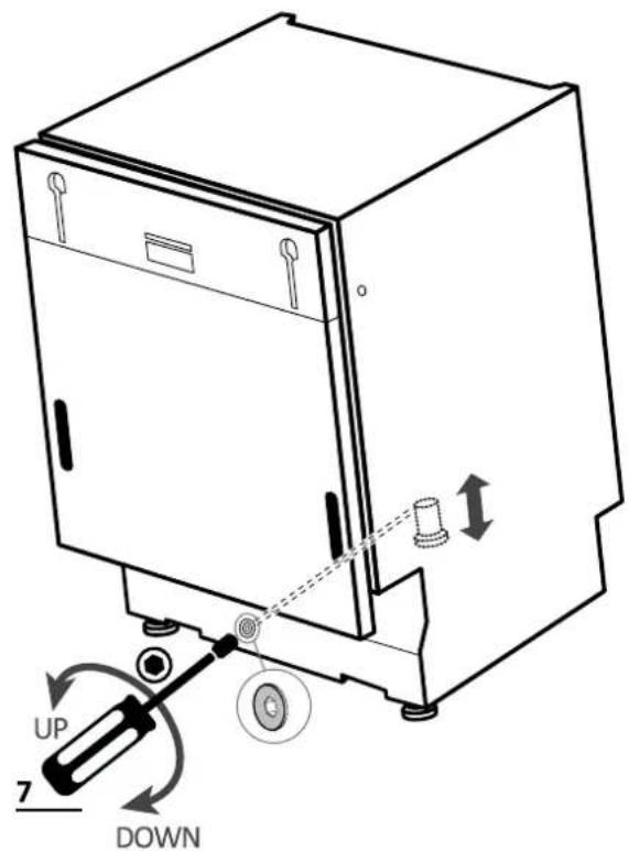 HOOVER HIP 3C7E0S-80 - Regolazione del piedino posteriore - 2