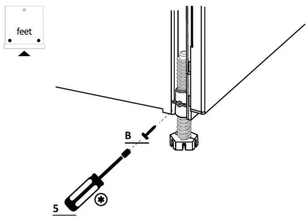 HOOVER HI 6A2S3PSTA-80 - Fissaggio dei piedini anteriors7.7 - 1