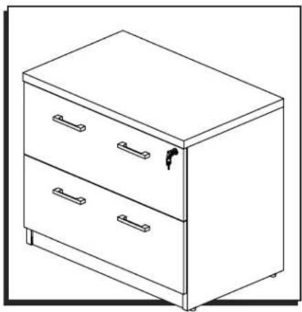 Uline H-10303 - COLECCIÓN URBANA – ARCHIVERO LATERAL DE 2 CAJONES - 2