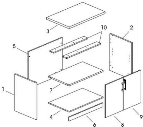 Uline H-10295 - PARTES DEL GABINETE PARA ALMACENAMIENTO - 1