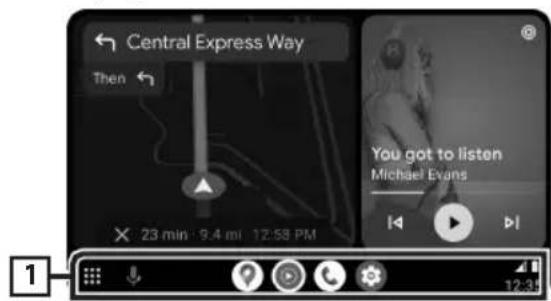 JVC KW-M593BT - Operation buttons and available Apps on the Android Auto screen - 1