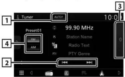 JVC KW-M593BT - Basisbediening van de Tuner - 1