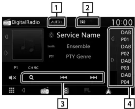 JVC KW-M593BT - Basis bediening digitale radio (KW-M595DBT) - 1