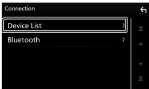 JVC KW-M593BT - Touch [Device List] in the Connection screen. - 1