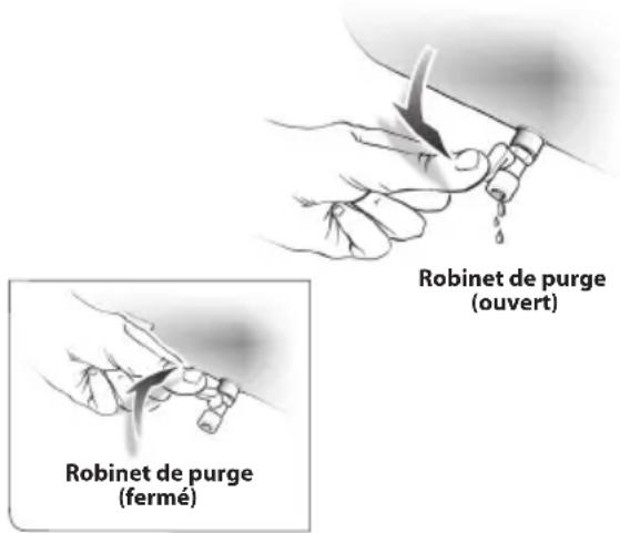 DEWALT DXCM20020US - Utilisation correcte du robinet de purge : - 1