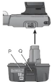 DEWALT DCGG570 - Installing and Removing the Battery Pack (Fig. 10) - 1