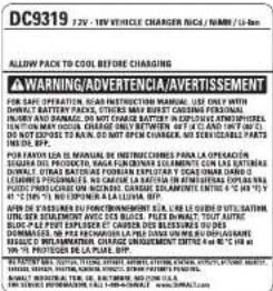 DEWALT DC9319 - GARANTIE DE REMBOURSEMENT DE 90 JOURS - 2