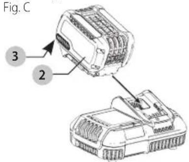 DEWALT DCC2560 - Charging a Battery (Fig. C) - 1