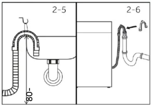 CANDY MQD 410CBL9-S - Manguera de desagüe a la conexión de aguas residuales - 1
