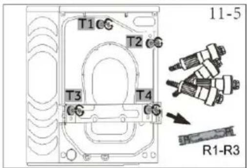 HAIER HW100-BD14L8GNU1 - Rimozione dei bulloni di sicurezza per il trasporto - 3