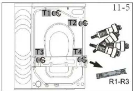 HAIER HW100-BD14L8GNU1 - Retrait des boulons de sécurité pour le transport - 3