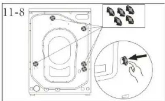 HAIER HW100-BD14L8GNU1 - Retrait des boulons de sécurité pour le transport - 4
