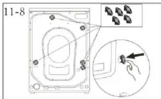 HAIER HW100-BD14L8GNU1 - Rimozione dei bulloni di sicurezza per il trasporto - 4
