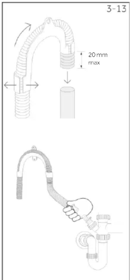 HAIER HW100-BD14L8GNU1 - Collegare il tubo di scarico alla connessione a bicchiere - 1