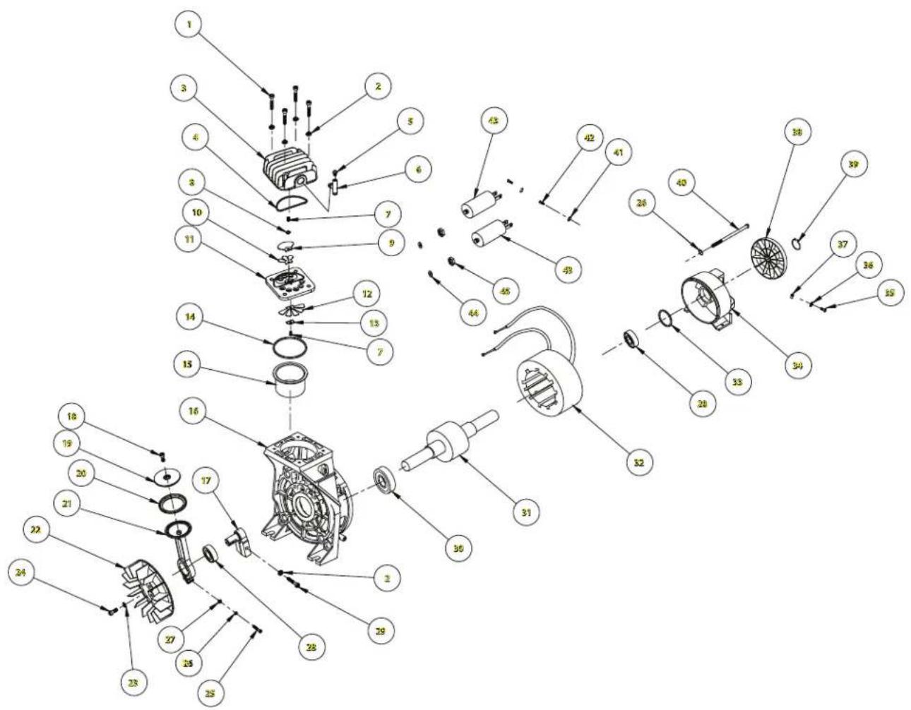 Campbell Hausfeld DC200100 - Illustration des PIECES de remplacement pour le DC200102AV - 1