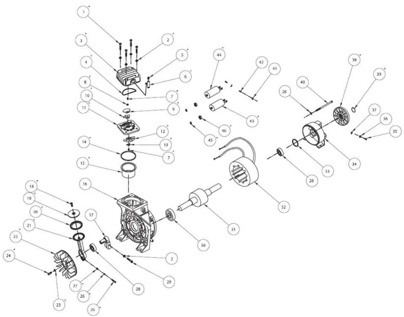 Campbell Hausfeld DC260000 - ILUSTRACIÓN DE LOS REPUESTOS PARA DC200101AV - 1