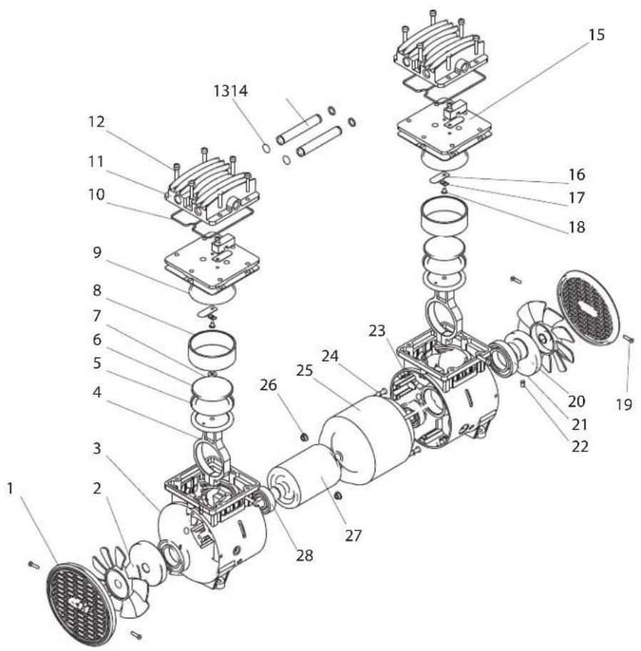 Campbell Hausfeld DC040500 - Illustration des PIECES de remplacement pour le SR040510SV - 1