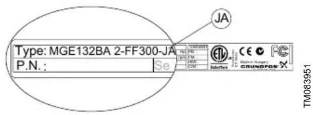 Grundfos NBGE 125-100-200 - Identification du modèle de moteur - 1