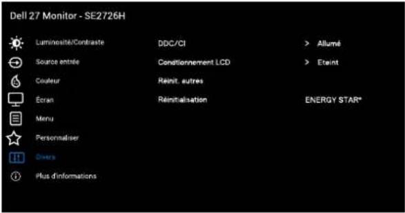 DELL SE2726H - Accéder au menu OSD - 17