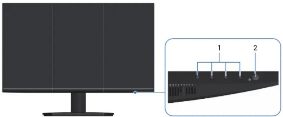 DELL SE2726H - Identifier les pièces et les commandes - 1