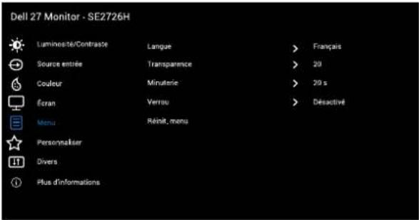 DELL SE2726H - Accéder au menu OSD - 11
