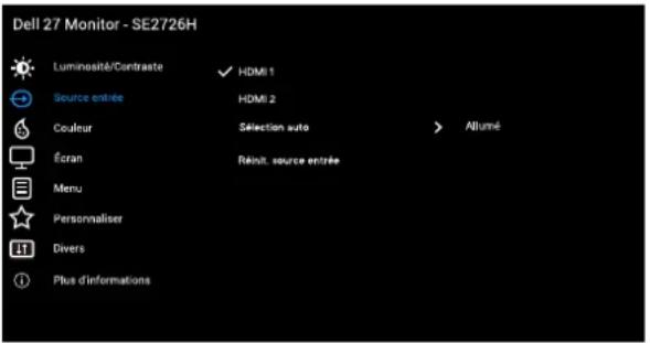 DELL SE2726H - Accéder au menu OSD - 4
