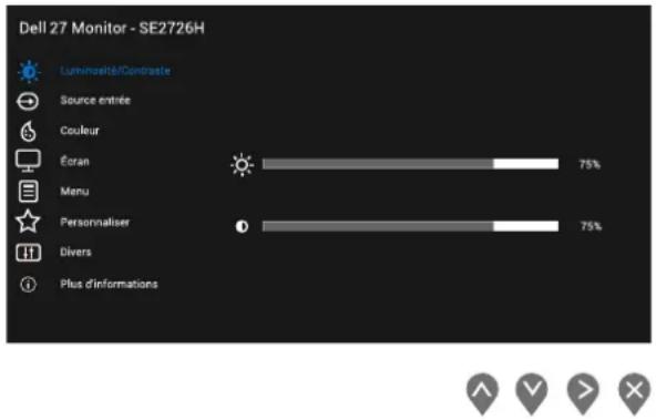 DELL SE2726H - Accéder au menu OSD - 1