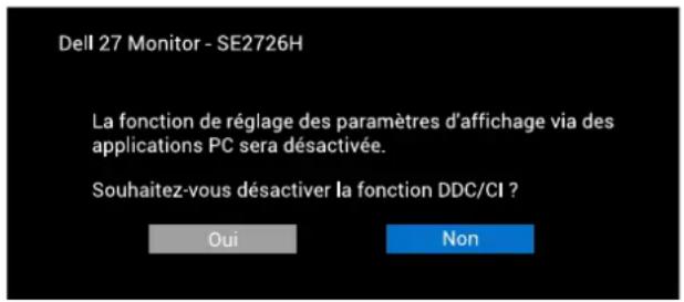 DELL SE2726H - Messages d'avertissement de l'OSD - 1