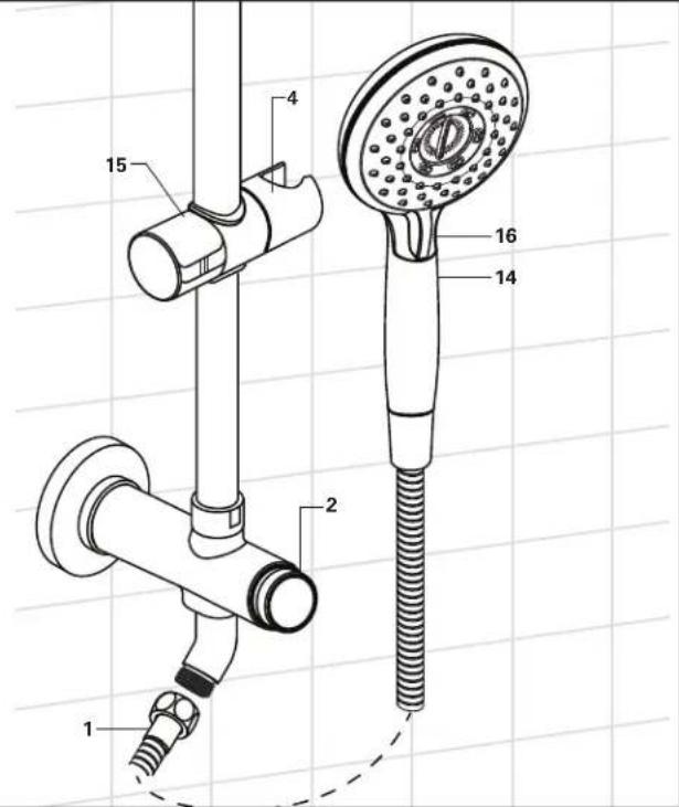 American Standard Spectra 1031332780 - PRÉPARER LE RETRAIT DE LA BARRE DE DOUCHE - 1