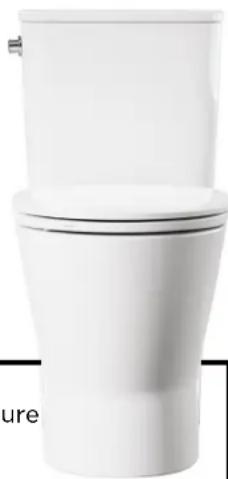 American Standard Cadet 252AA899.020 - Deux pieces à hauteur de chaise avec jupe toilette avec siège AspirationsMC - 1