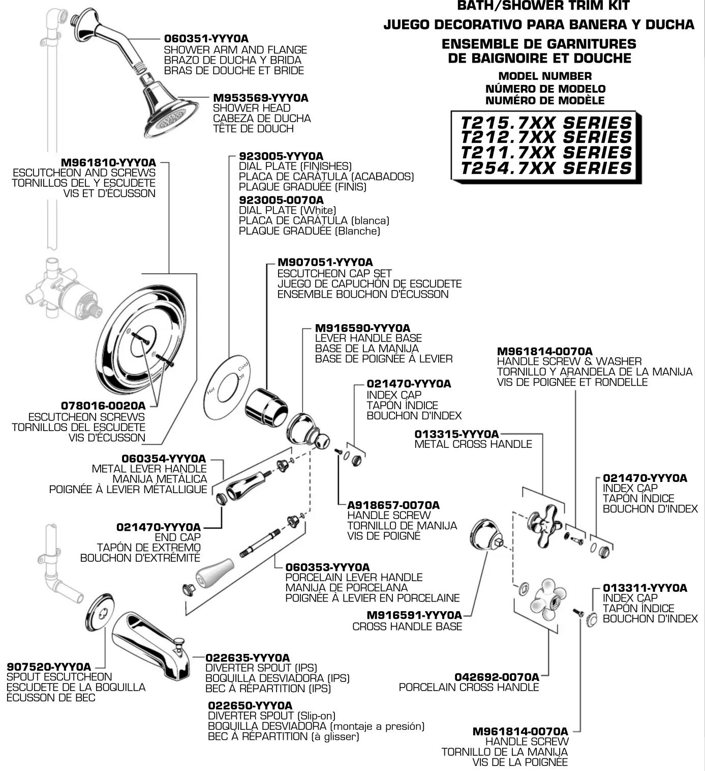 American Standard Hampton T215730.002 - INSTALLATION EN OPPOSITION - 2